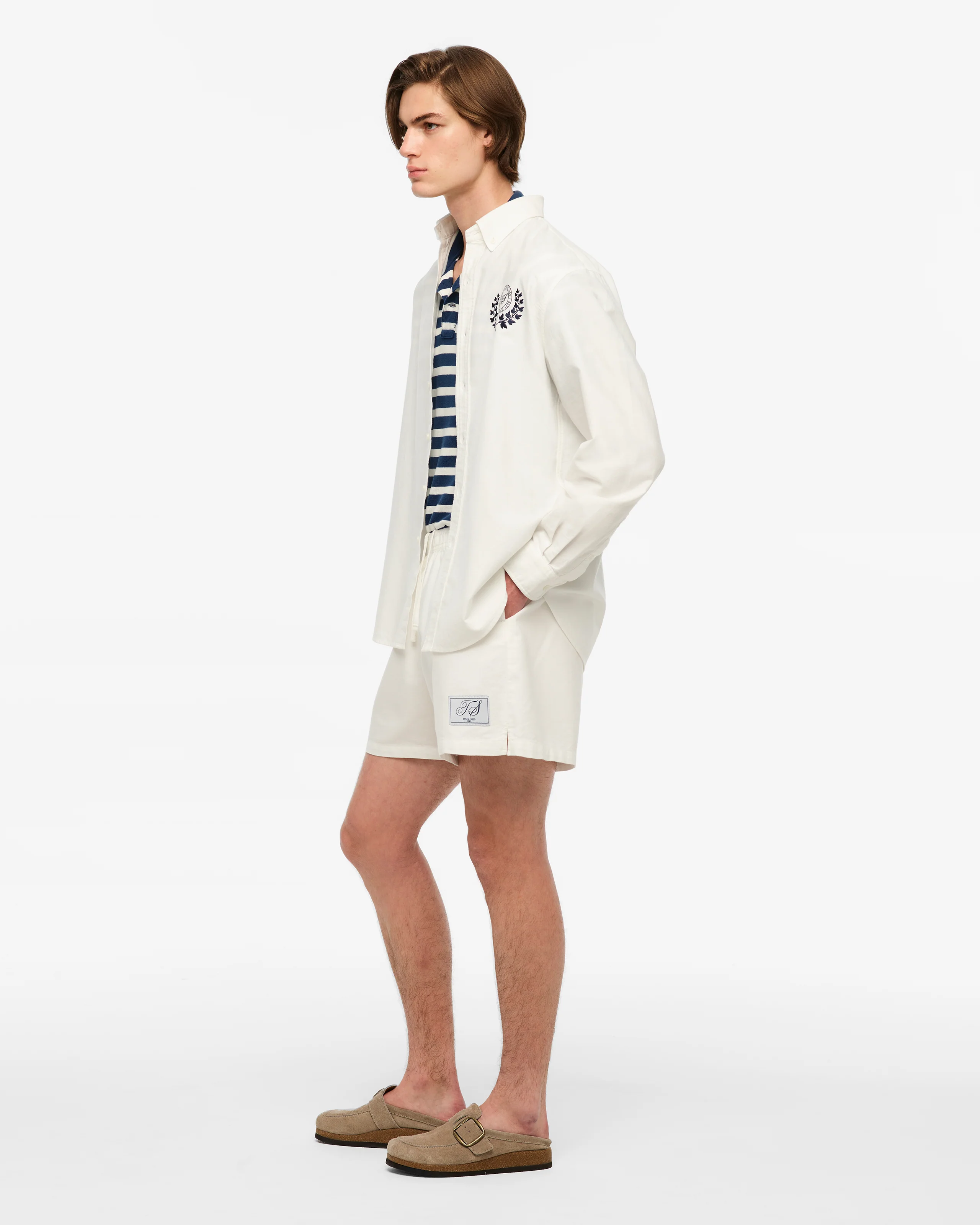TS Crest White Oxford Shirt - Image 11