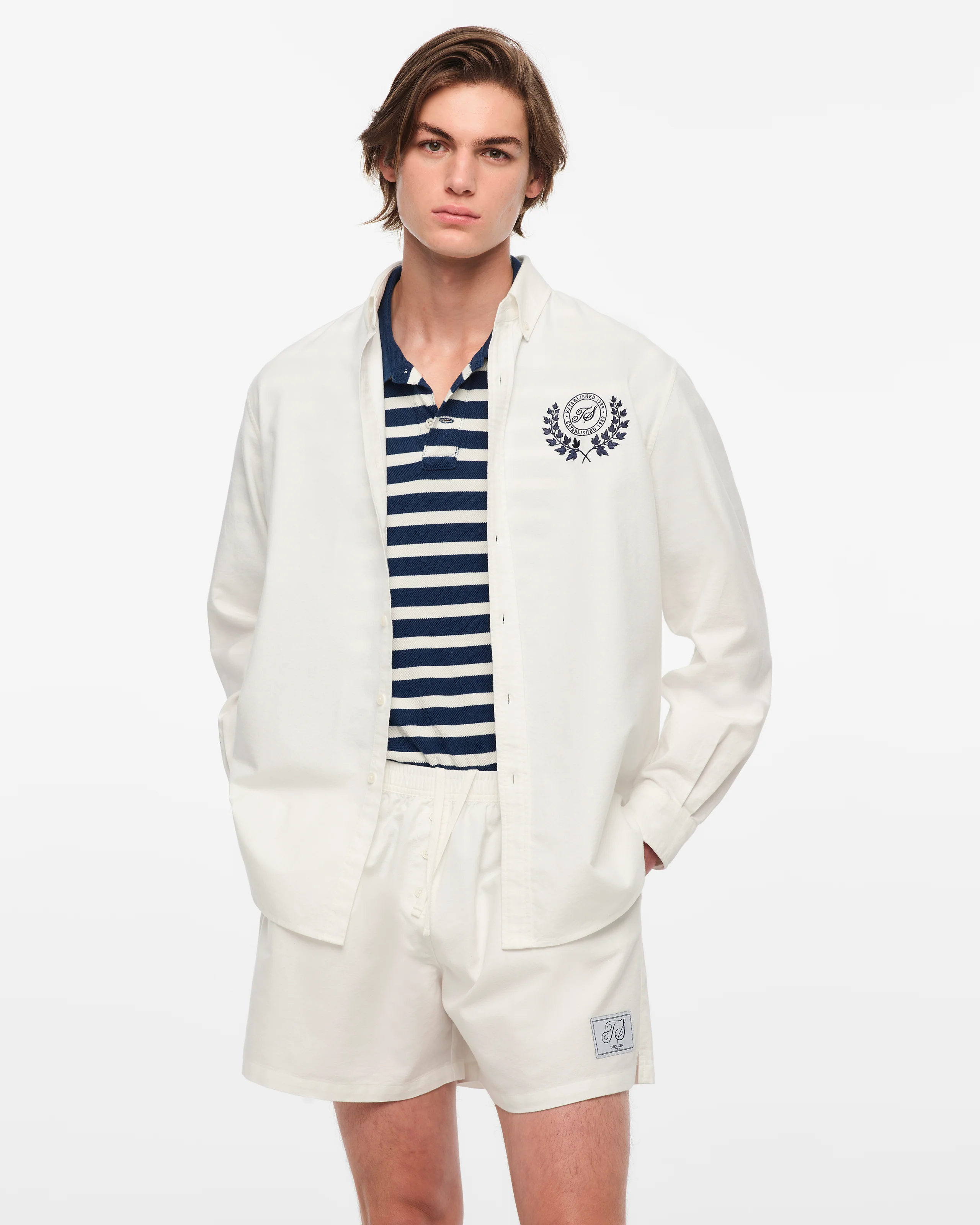 TS Crest White Oxford Shirt - Image 9